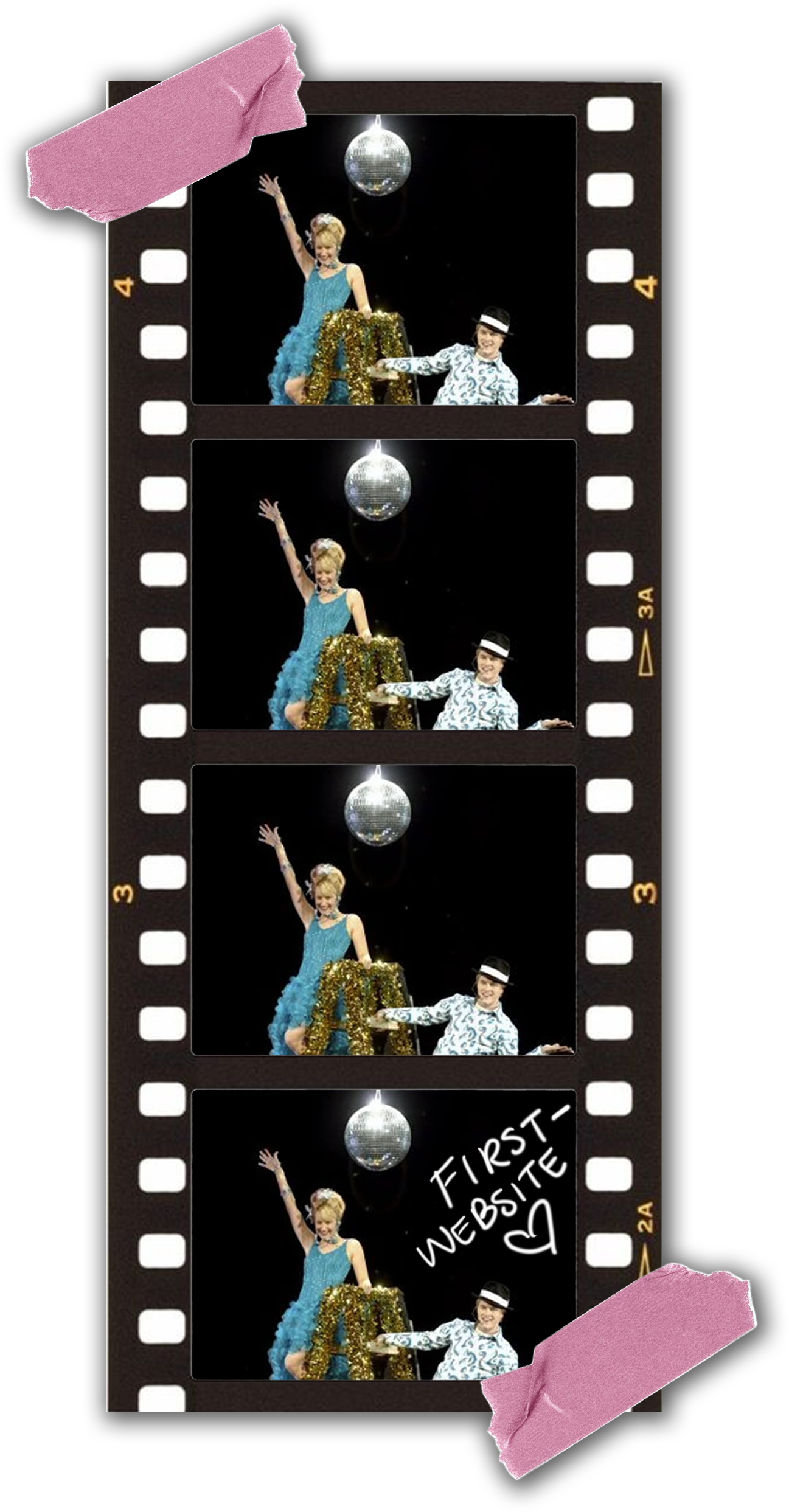 cover photo for my first website, a film reel from high school musical