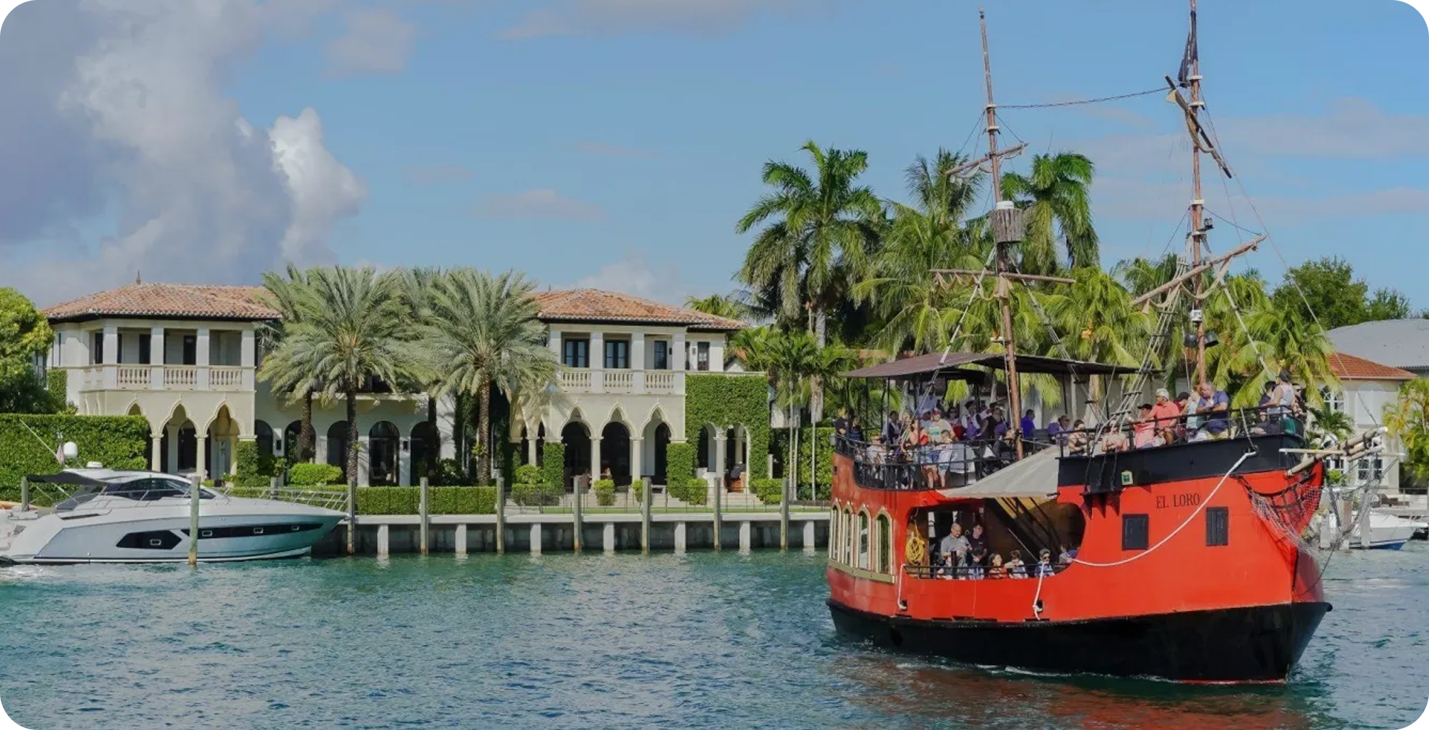 picture of a pirateship in the port of miami