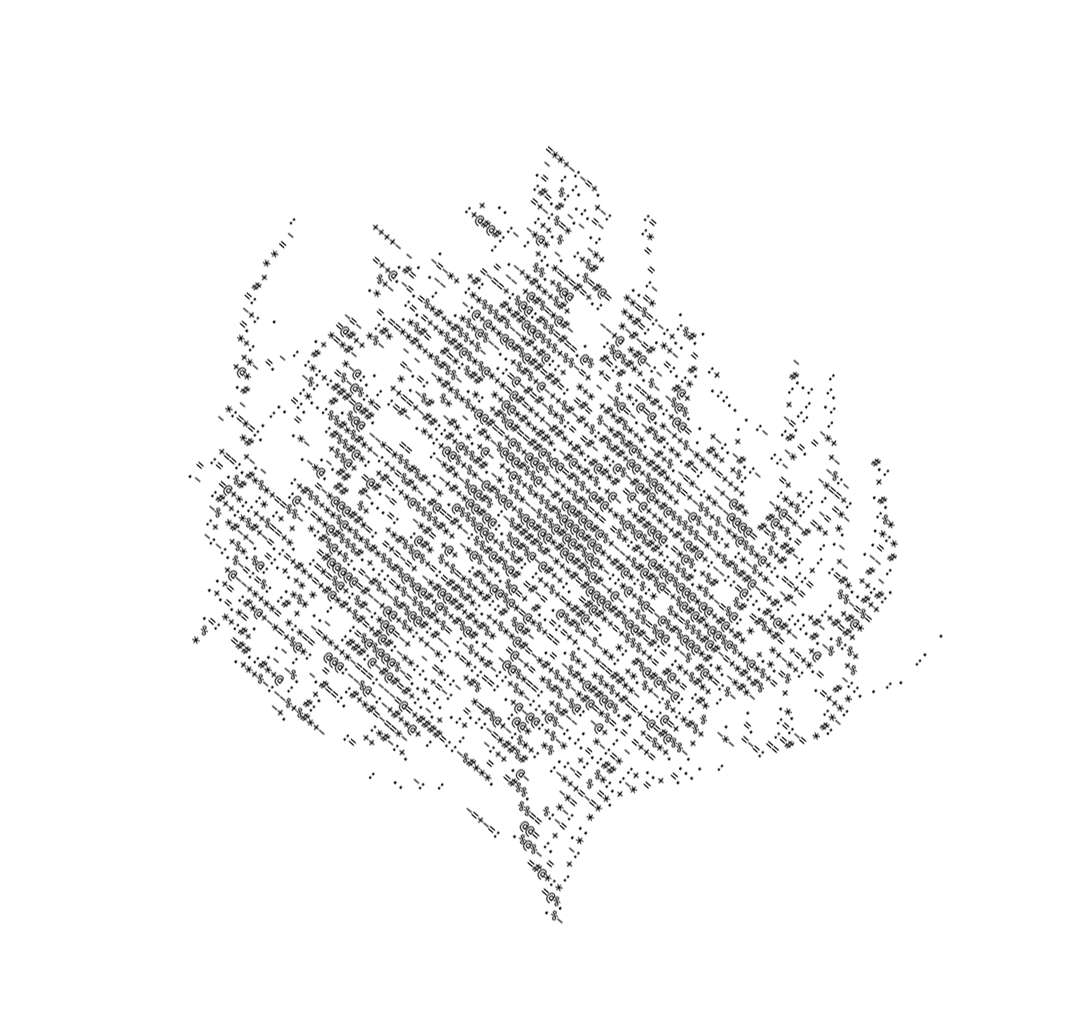 text art of a tumbleweed